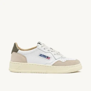 Uomo Autry Uomo | – Medalist Low in Pelle e Suede Bianco Covert Green