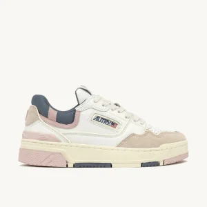 Donna Autry Donna | – Sneaker CLC Low in Pelle e Suede Bianca Peach Whip