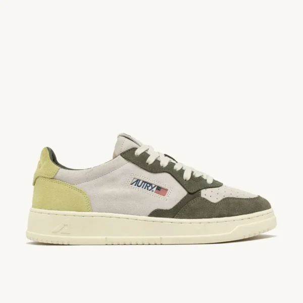 Uomo Autry Uomo | – Sneaker Medalist Low in Suede Schio Green Lemon