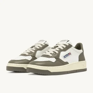 Donna Autry Donna | – Sneaker Medalist Low in Pelle Bianca Verde Militare