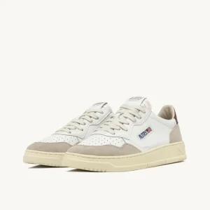 Uomo Autry Uomo | – Sneaker Medalist Low in Pelle e Suede Bianca Marrone