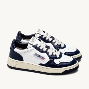 Uomo Autry Uomo | – Sneaker Medalist Low in Pelle Bicolore Bianco Blu