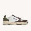 Uomo Autry Uomo | – Sneaker Super Vintage Low in Pelle Bianca, Military e Marrone