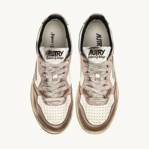 Donna Autry Donna | – Sneaker Super Vintage Low in Pelle Metallic Rose