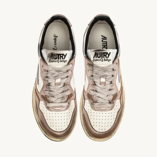 Donna Autry Donna | – Sneaker Super Vintage Low in Pelle Metallic Rose