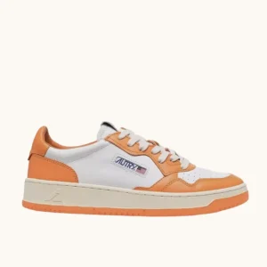 Uomo Autry Uomo | Sneaker Medalist in Pelle Bicolore Bianco Arancio