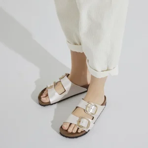 Donna Birkenstock Donna | – Arizona Big Buckle Graceful Pearl White, Birko Flor