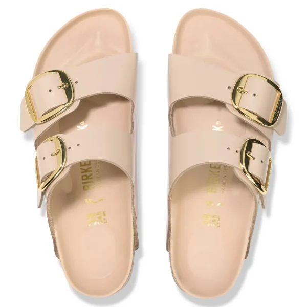 Donna Birkenstock Donna | – Arizona Big Buckle Shine New Beige, Natural Leather