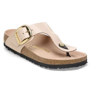 Donna Donna | Birkenstock – Gizeh Big Buckle Shine New Beige, Natural Leather