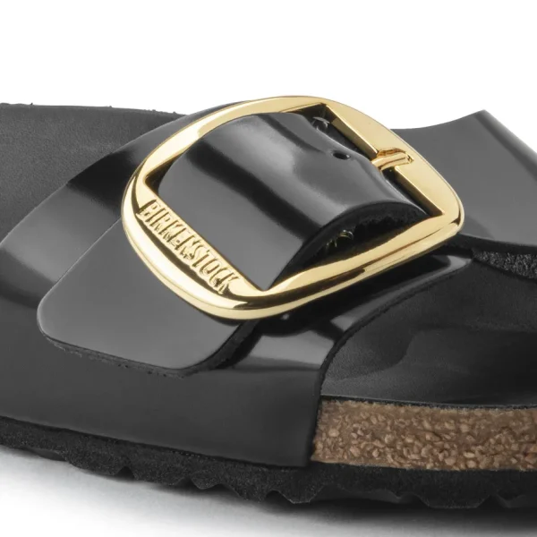 Donna Birkenstock Donna | – Madrid Big Buckle Shine Black, Natural Leather