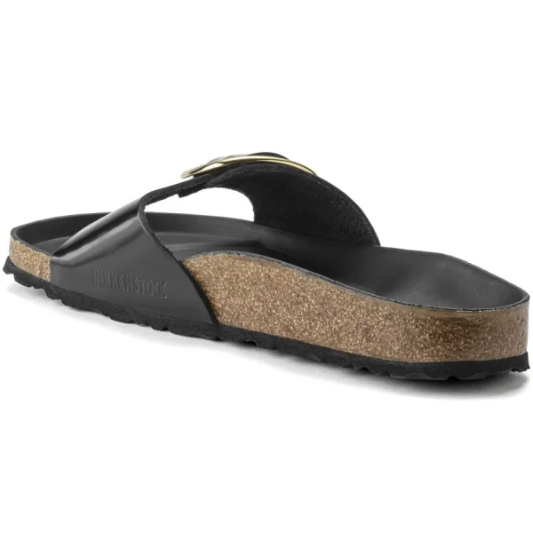 Donna Birkenstock Donna | – Madrid Big Buckle Shine Black, Natural Leather