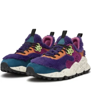 Donna Flower Mountain Donna | – Sneaker Kotetsu Suede Ecofur Viola Petrolio